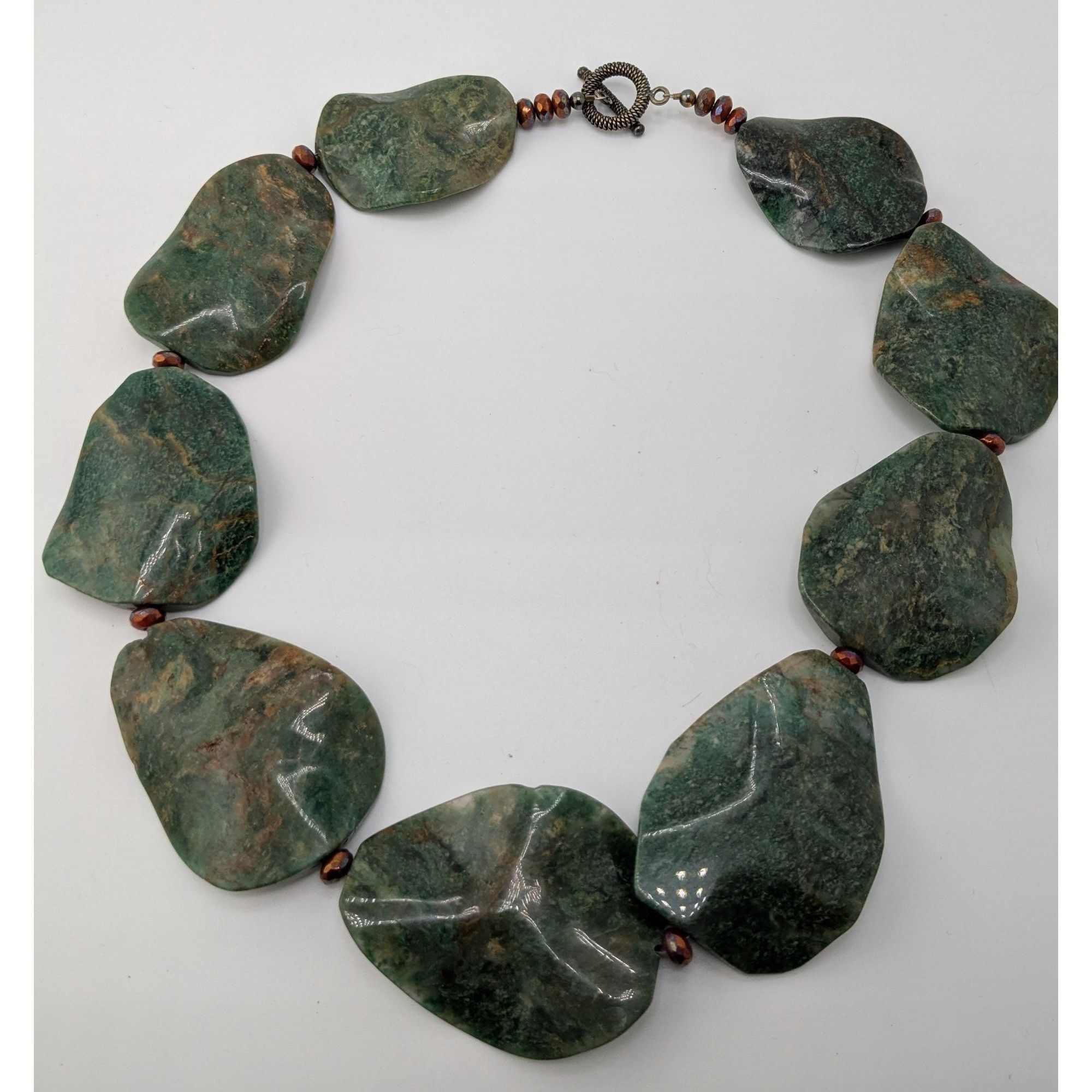 Other Vintage Chunky Green Jasper Statement Necklace Size ONE SIZE - 6 Thumbnail