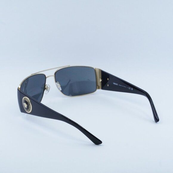 Versace Versace VE2163 100287 Sunglasses Gold/Black Rectangle Frame Size ONE SIZE - 9 Thumbnail