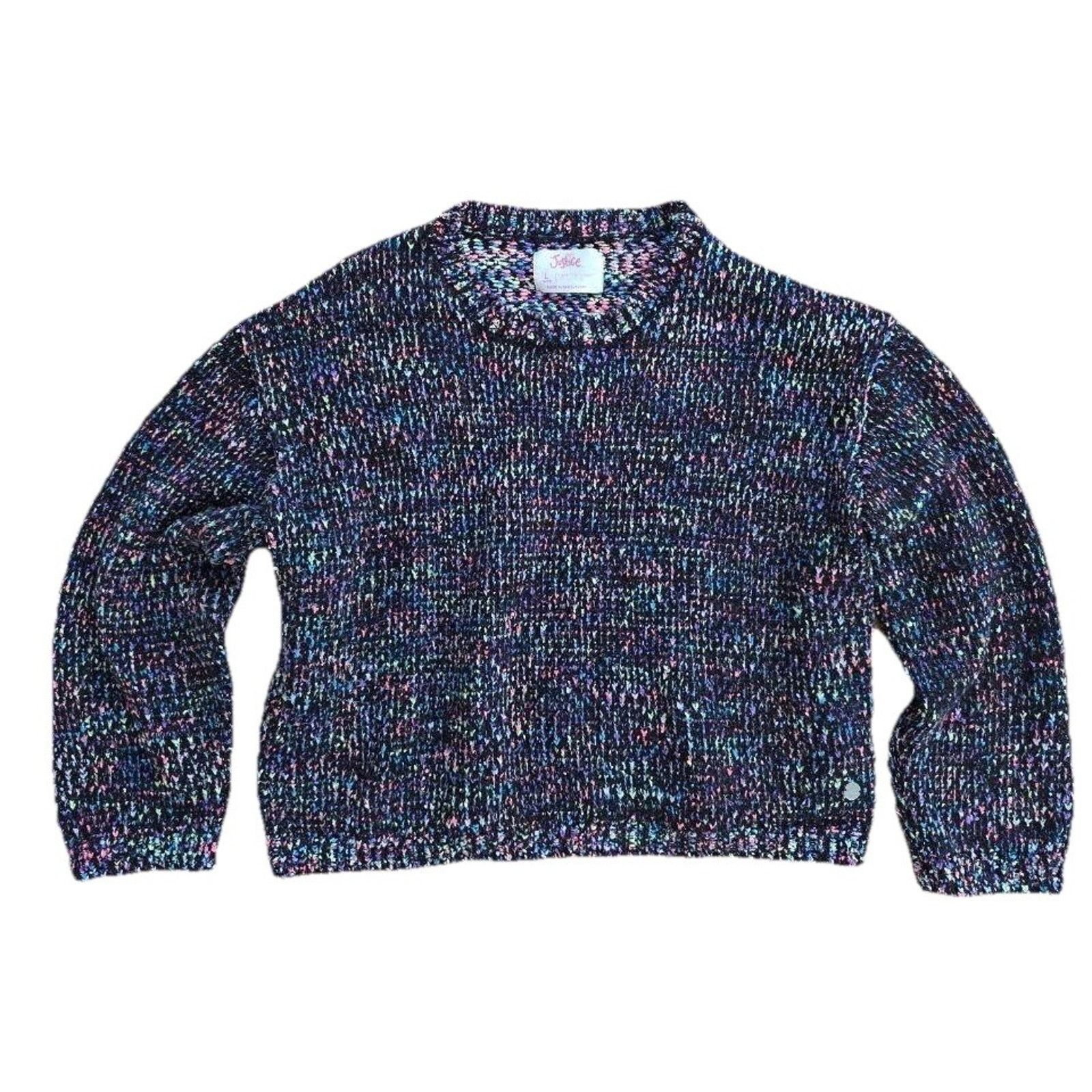 Justin Justice Marled Crewneck Sweater Black Rainbow Large A001148 Size XL / US 12-14 / IT 48-50 - 1 Thumbnail