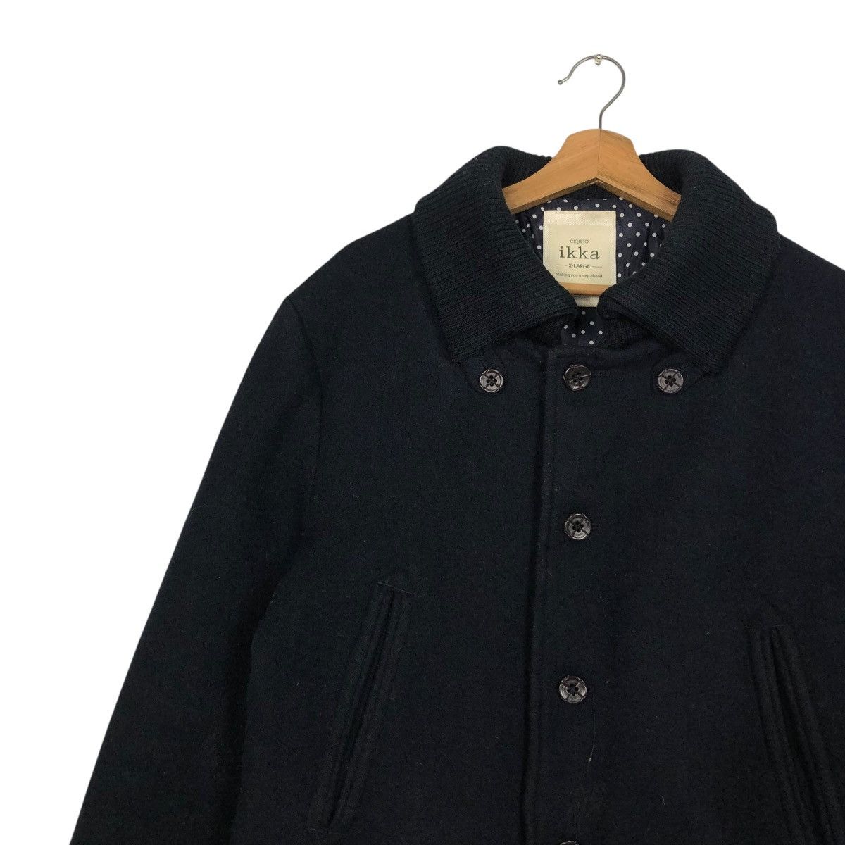 Japanese Brand 🔥VINTAGE WOOL CHORE JACKET DOUBLE COLLAR IKKA ISSEY MIYAKE Size US XL / EU 56 / 4 - 9 Thumbnail