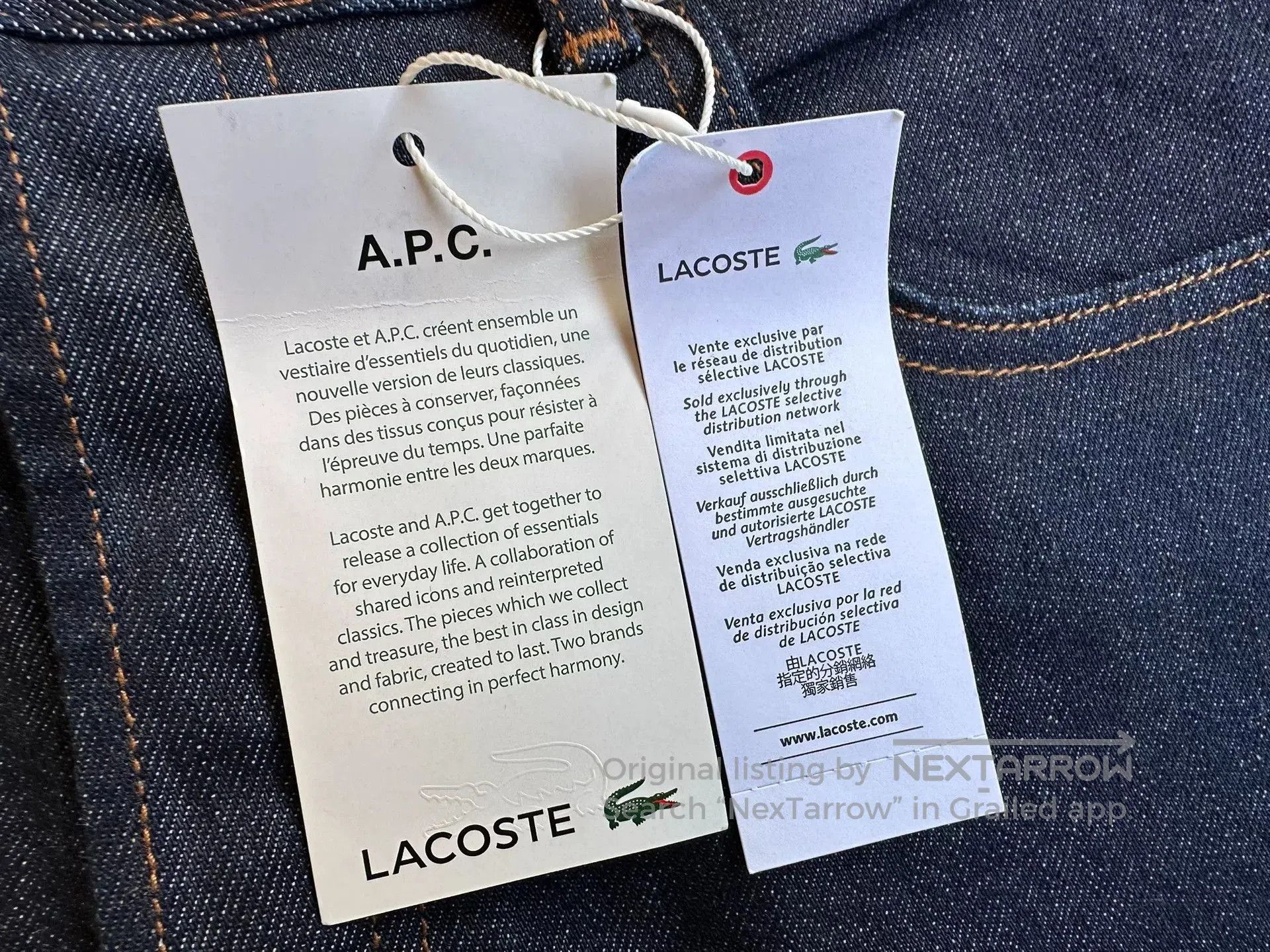 A.P.C. A.P.C X Lacoste Standard Indigo Denim Pants. Size US 32 / EU 48 - 7 Thumbnail