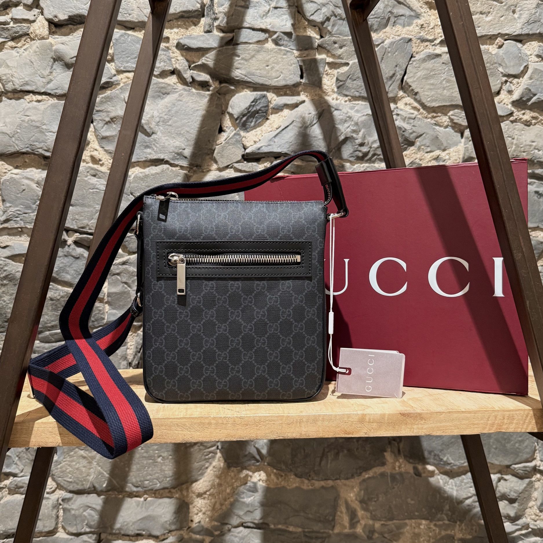 Gucci Gucci Black GG Supreme Small Crossbody Messenger Bag Size ONE SIZE - 1 Thumbnail