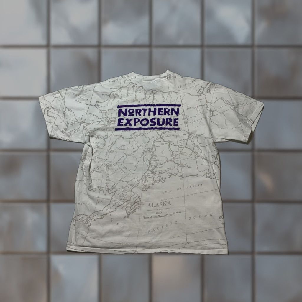 Vintage VINTAGE ONEITA Northern Exposure Alaska AOP Map CBS TV Series T-Shirt XL White Short Sleeve Mens/N/A Size US XL / EU 56 / 4 - 1 Thumbnail
