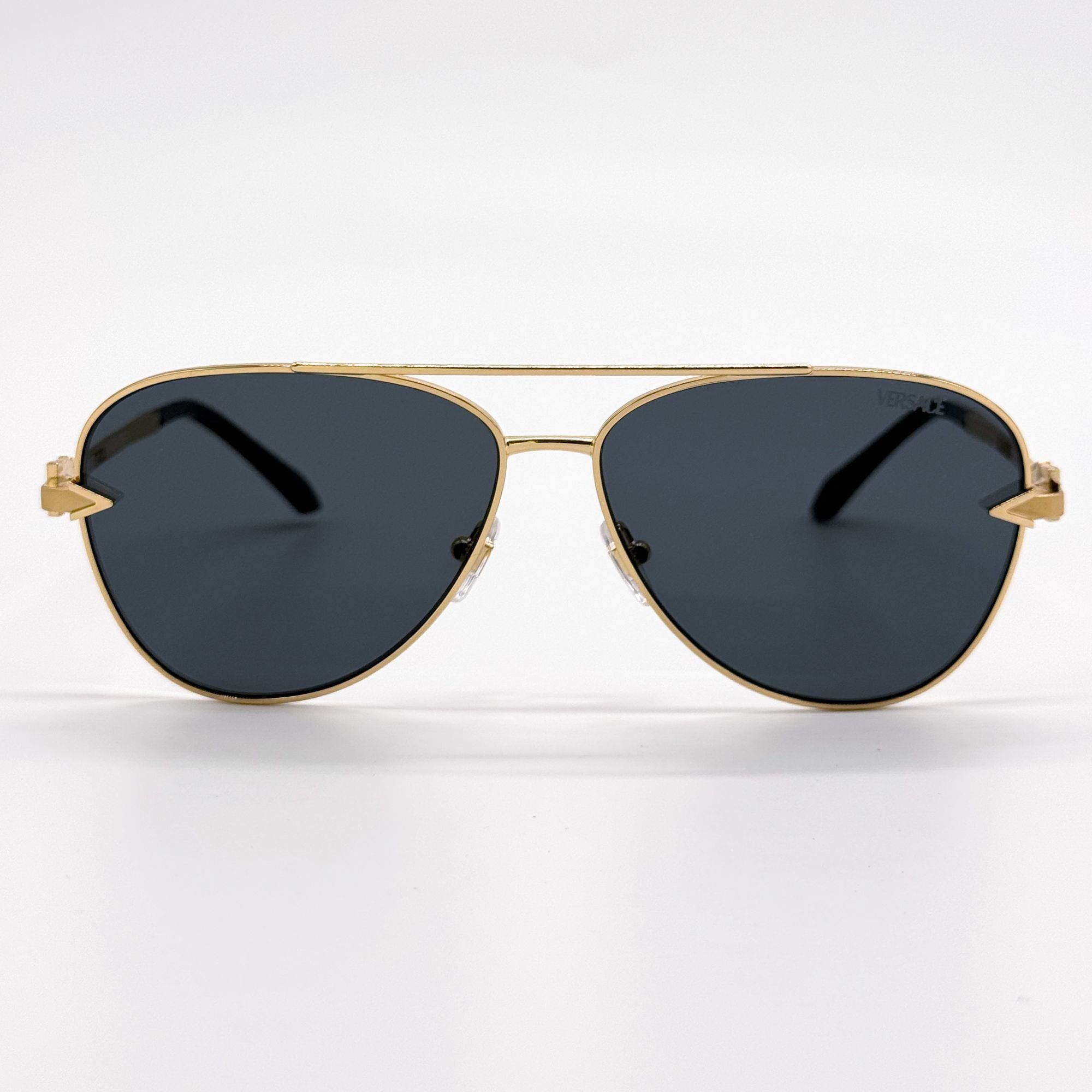 Versace NEW VE2283 1002/87 VERSACE GOLD GREY AVIATOR SUNGLASSES VERS Size ONE SIZE - 3 Thumbnail