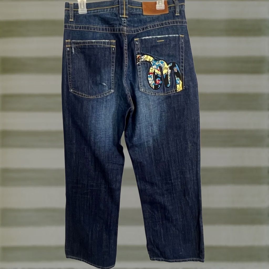 Vintage VTG Y2K Meezan Art Couture Jeans Men Size 34 Blue Wide-Leg Inseam 29.5 Size US 34 / EU 50 - 1 Thumbnail