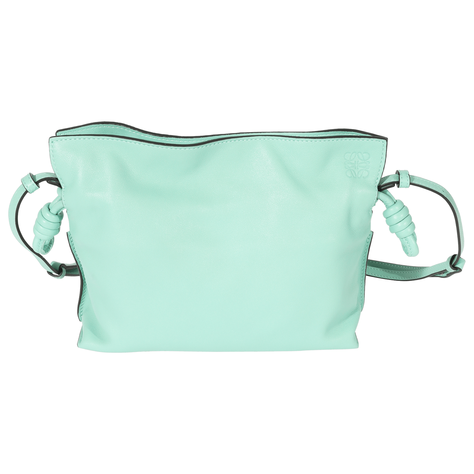 image of Loewe Blue Leather Flamenco Mini Clutch, Women's