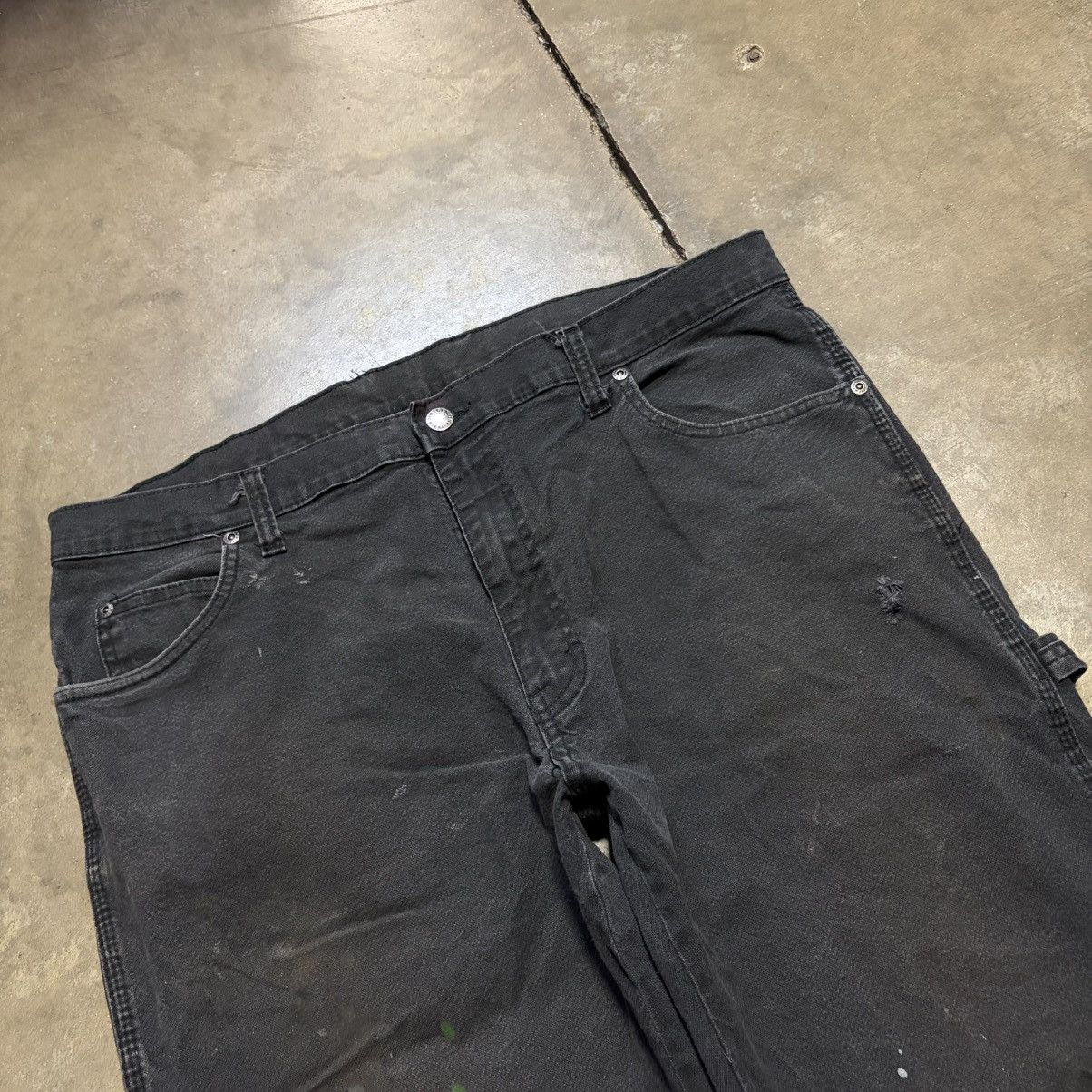 Dickies Vintage Dickies Carpenter Pants Faded Black Paint Splatter Size US 36 / EU 52 - 4 Thumbnail