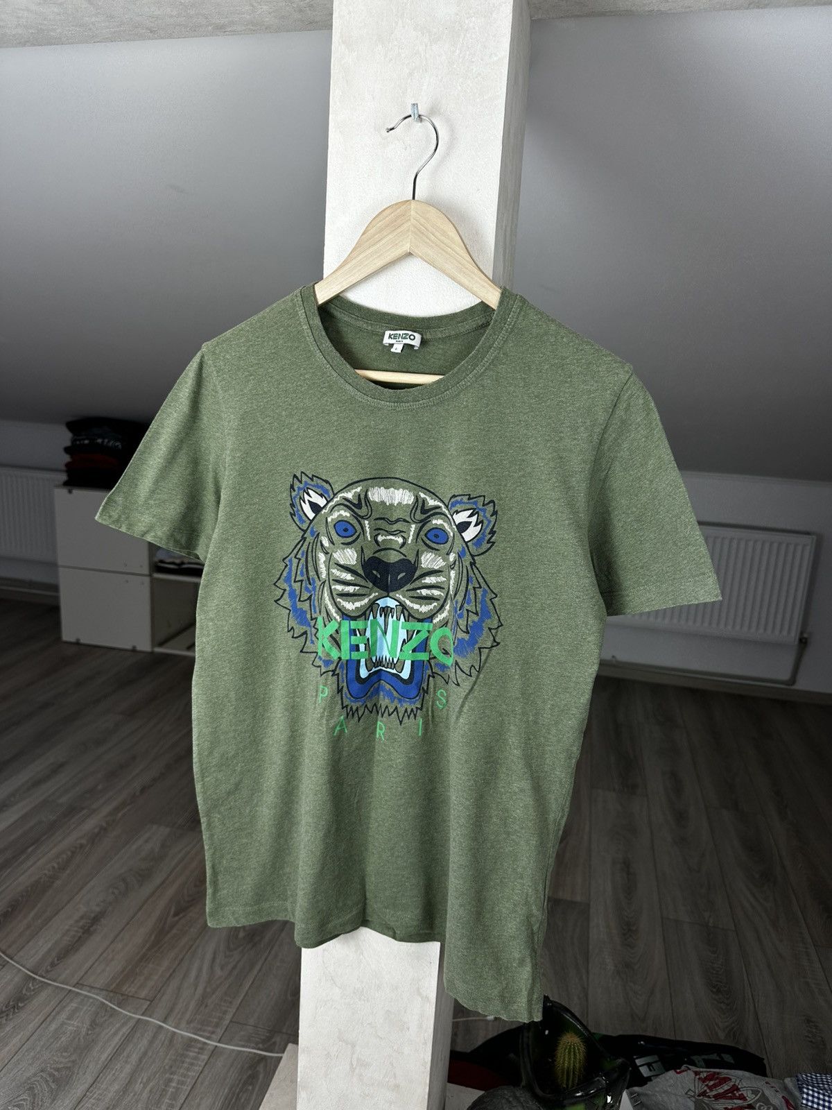 Kenzo Luxury Kenzo Tiger Logo Tee Vintage Green Size US L / EU 52-54 / 3 - 1 Thumbnail