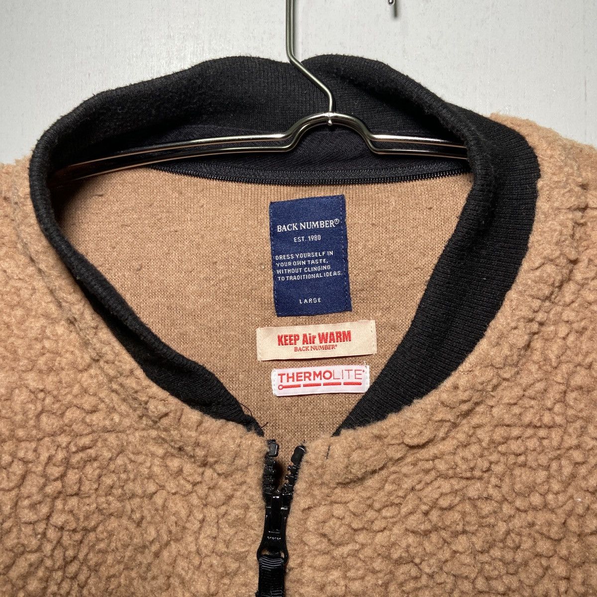 Japanese Brand Back Number Fleece Jacket MA-1 Size US L / EU 52-54 / 3 - 3 Thumbnail