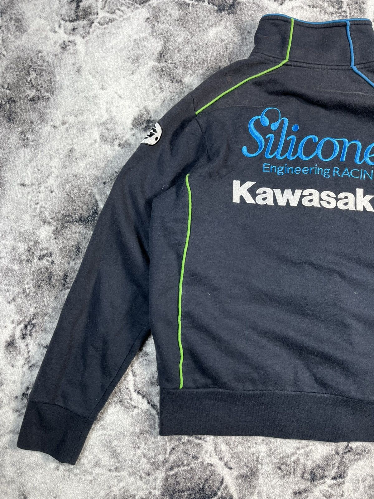 Vintage Vintage Kawasaki Racing Full Zip Jacket Size US L / EU 52-54 / 3 - 12 Thumbnail