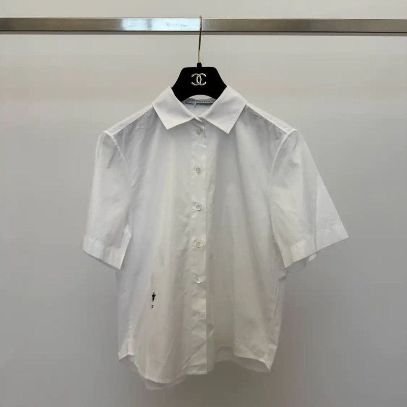 Dior Dior Short Sleeve White Shirt for Women 0089 Size S / US 4 / IT 40 - 1 Thumbnail