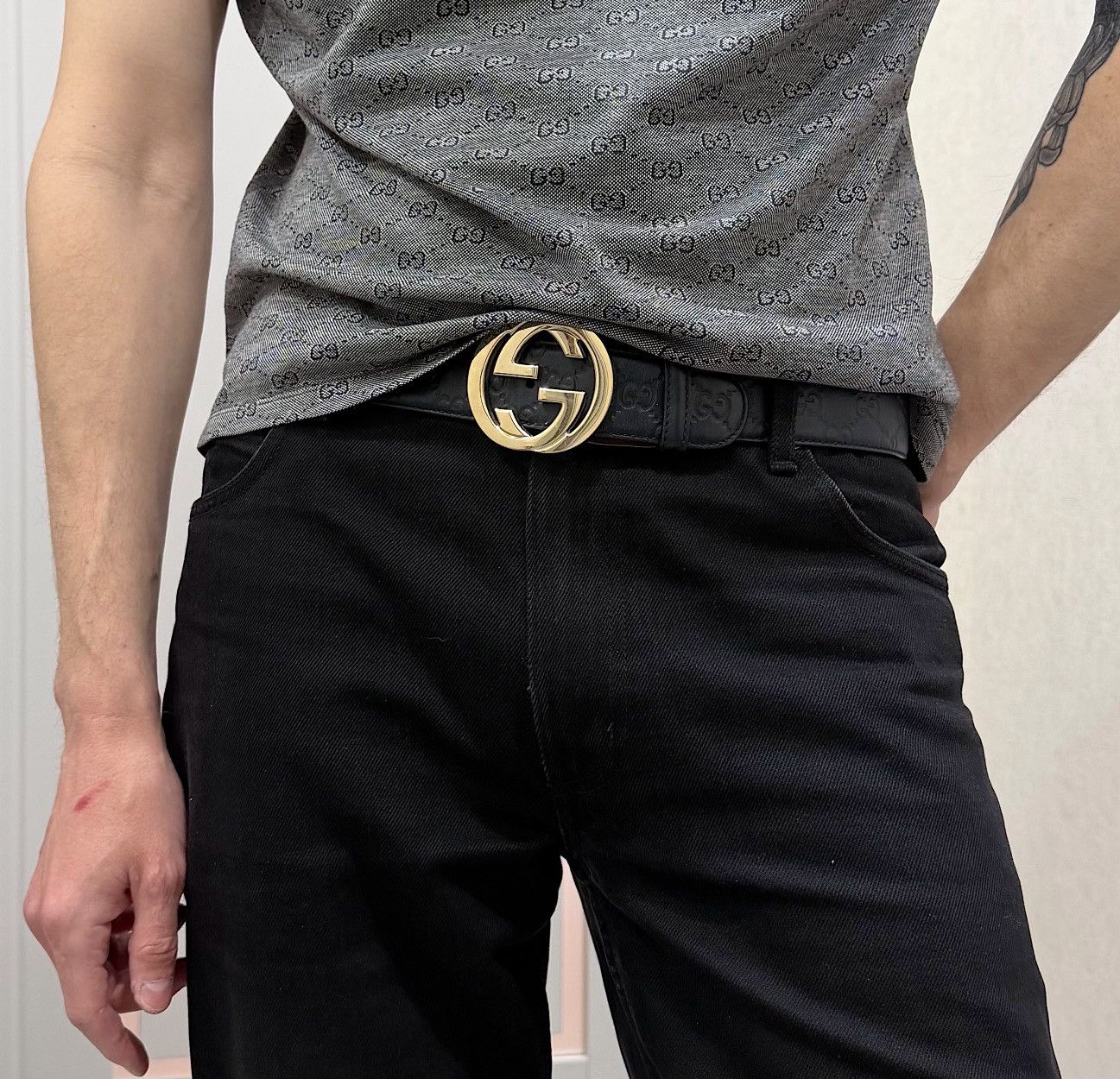 Gucci GUCCI GG Monogram Buckle Leather Belt nettspend Demna runway ...