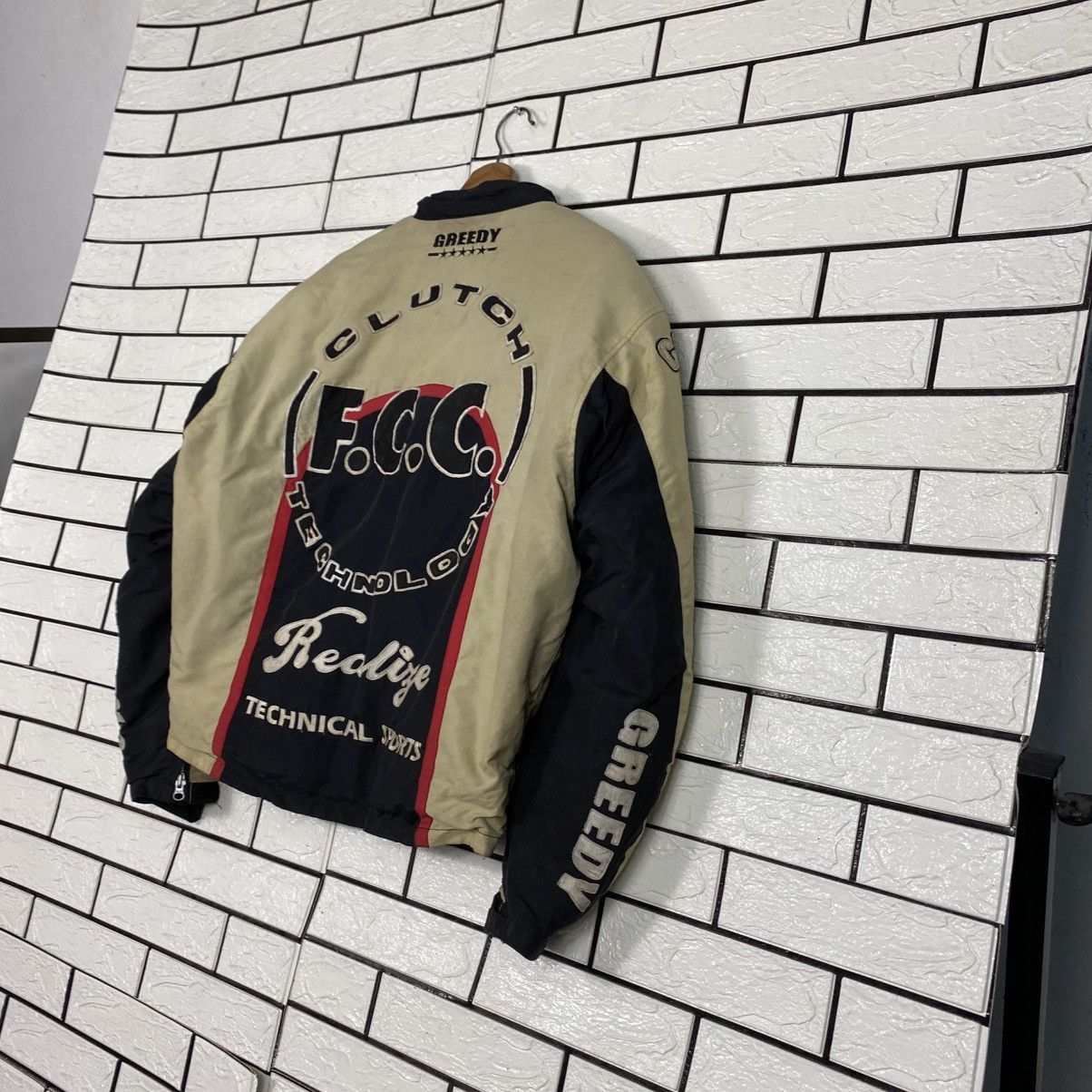 Japanese Brand Vintage Biker Jacket Cafe Racer Greedy Big Logo Size US L / EU 52-54 / 3 - 14 Thumbnail