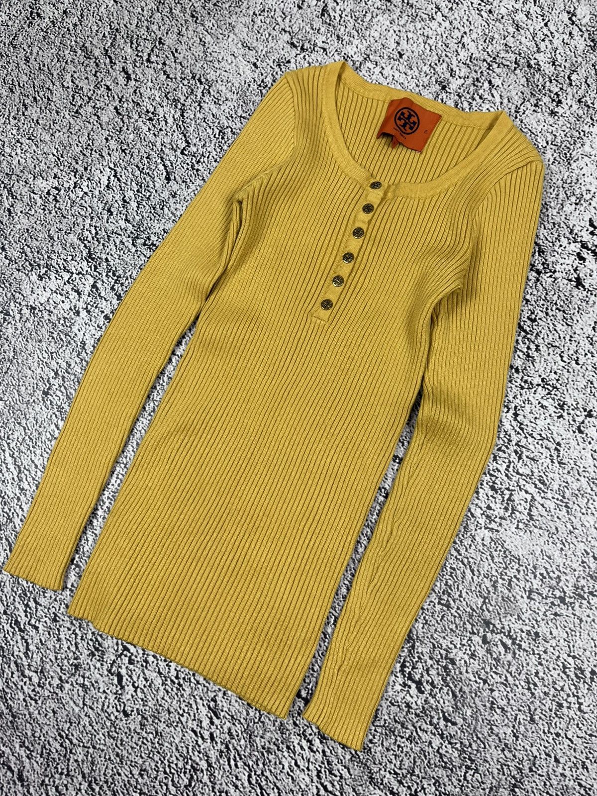 Tory Burch Tory Burch Ribbed Henley Wool Top Light Sweater size M Size M / US 6-8 / IT 42-44 - 3 Thumbnail