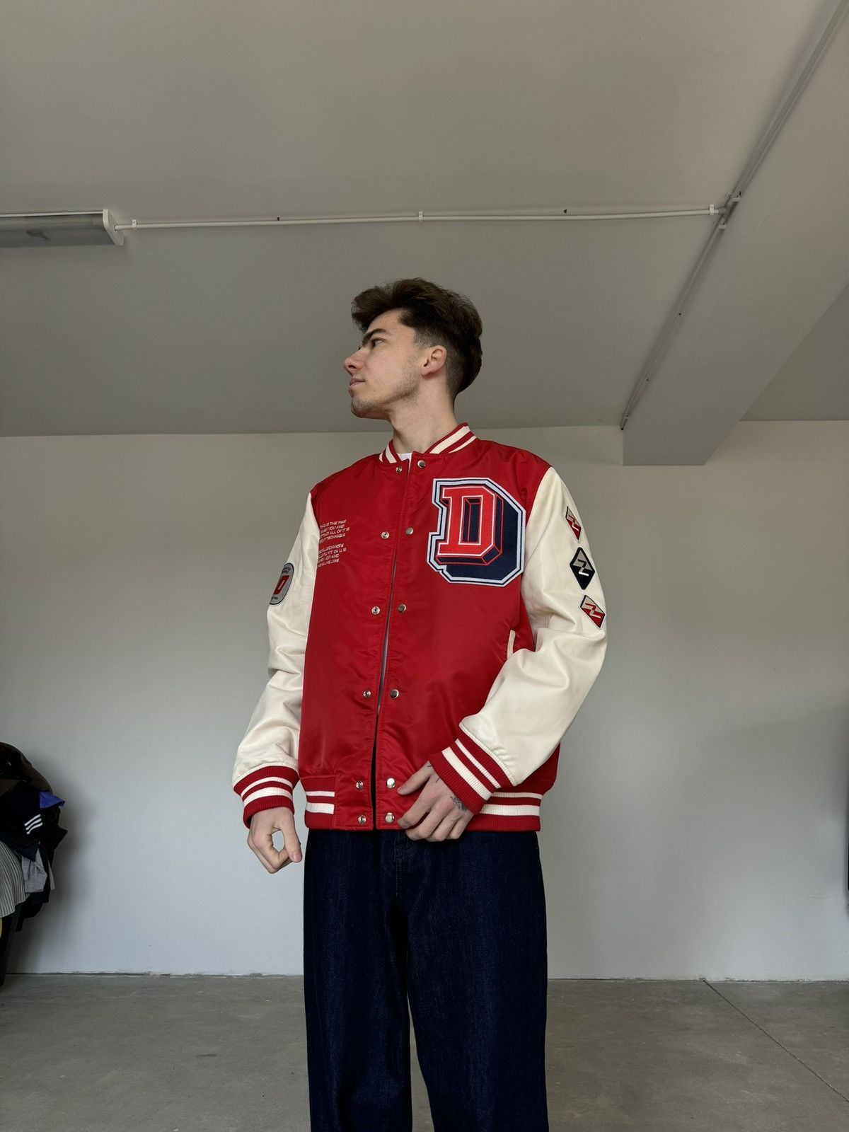 Rhude × Zara Zara leather red varsity jacket Size US L / EU 52-54 / 3 - 7 Thumbnail