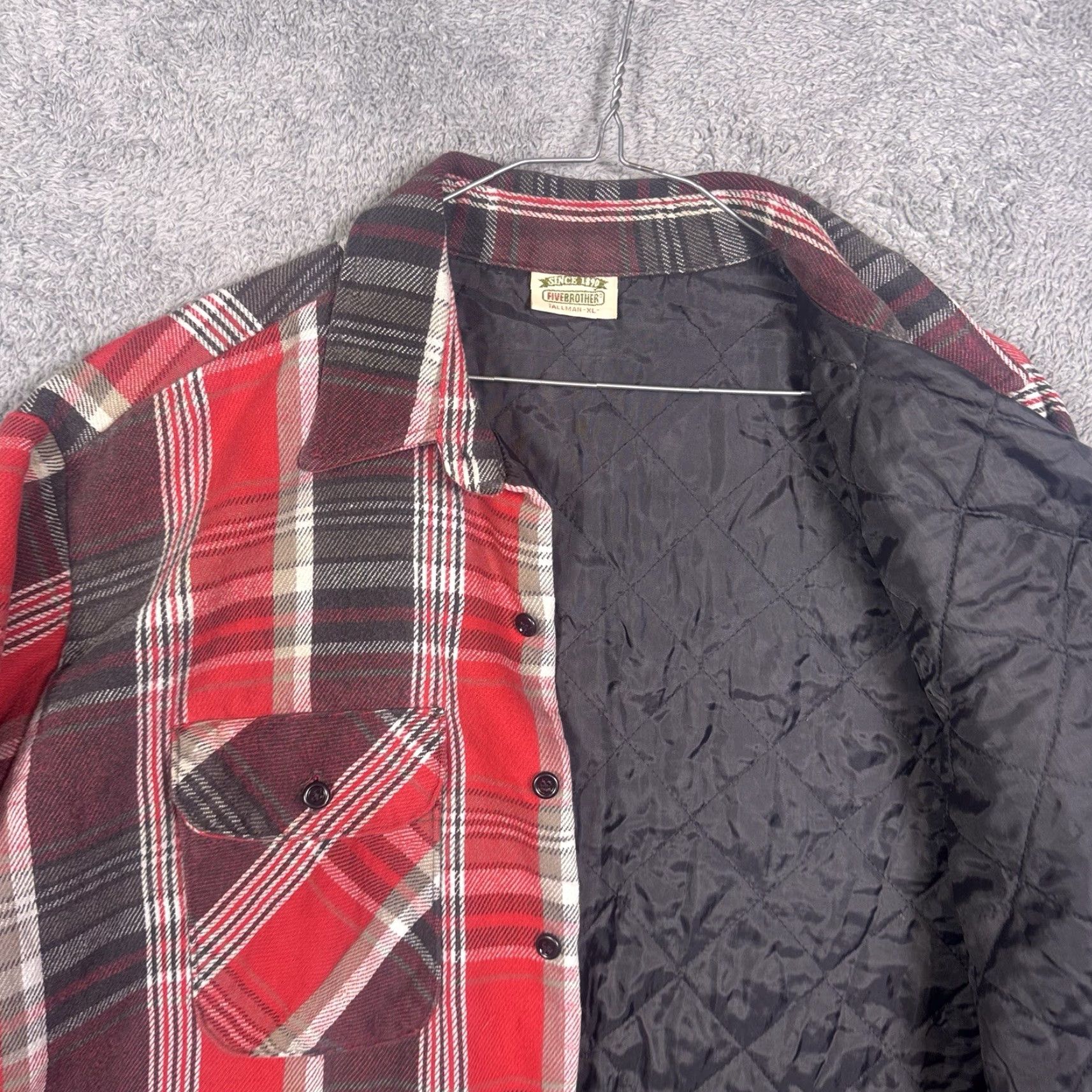 Vintage VINTAGE Five Brother Shirt Jacket Mens L Plaid Flannel Quilt Lined USA Made Java? Size US L / EU 52-54 / 3 - 3 Thumbnail
