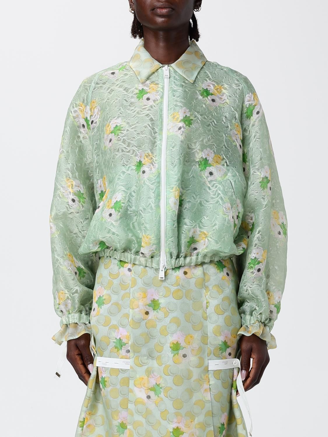 Fendi Fendi Jacket Woman Green Size S / US 4 / IT 40 - 1 Thumbnail