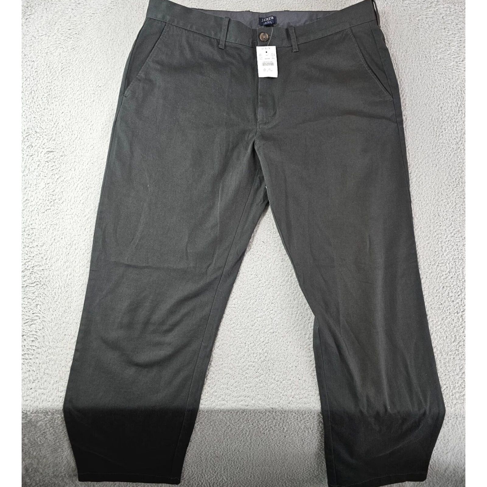 J.Crew J.CREW Chino Pants Mens 35x30 Dark Green Stretch Waist 35 Regular Straight Front Pockets Casual Preppy Size US 35 - 2 Thumbnail
