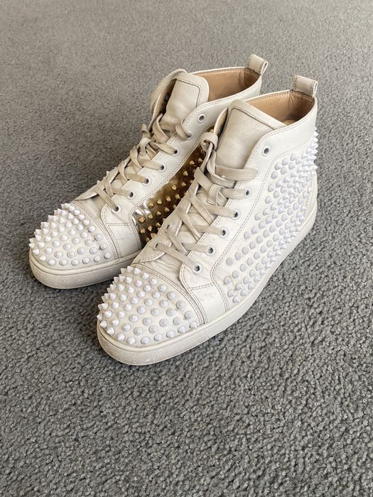 Louboutin white and gold best sale