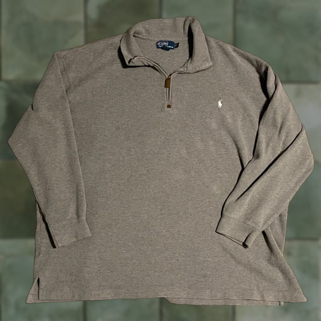 Polo Ralph Lauren Sweater 1/4 Zip Knit Cotton Gray Tall 4XLT Men