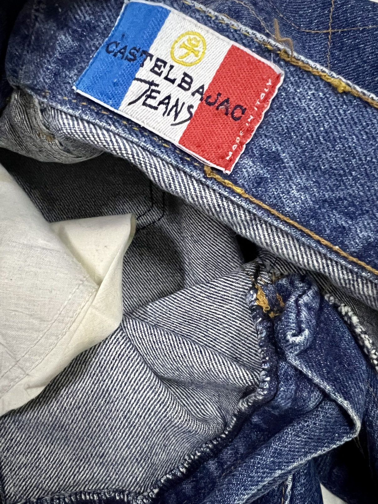 Jean Charles De Castelbajac × Le Grande Bleu (L.G.B.) × Vintage Vintage 90s Castelbajac Blue Wash Flared Jeans Size US 29 - 11 Thumbnail
