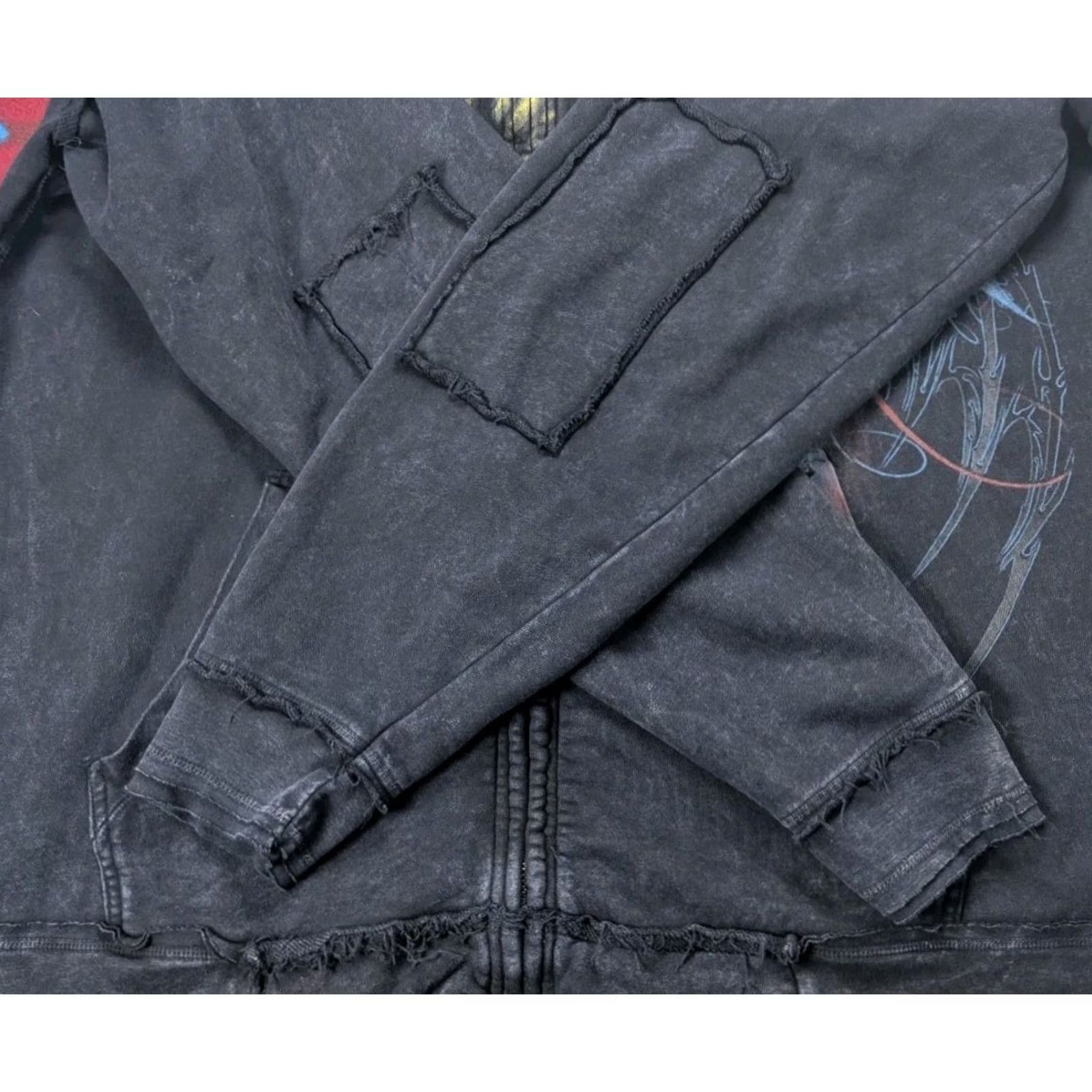 Buttero VINTAGE Brad Butter Full Zip Hoodie Jacket Made In USA Tribal 2XL Distressed Studded Y2K Size US XXL / EU 58 / 5 - 3 Thumbnail
