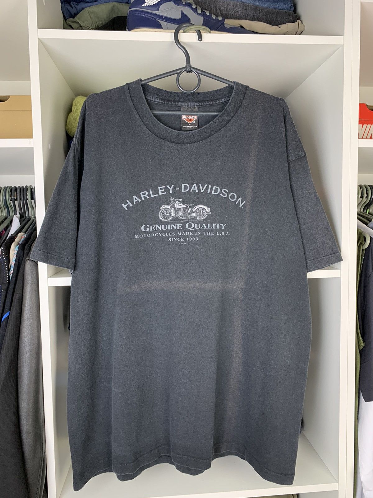 Harley Davidson × Vintage Vintage 90s Harley Davidson Faded Single Stitch T-shirt Size US XL / EU 56 / 4 - 1 Thumbnail