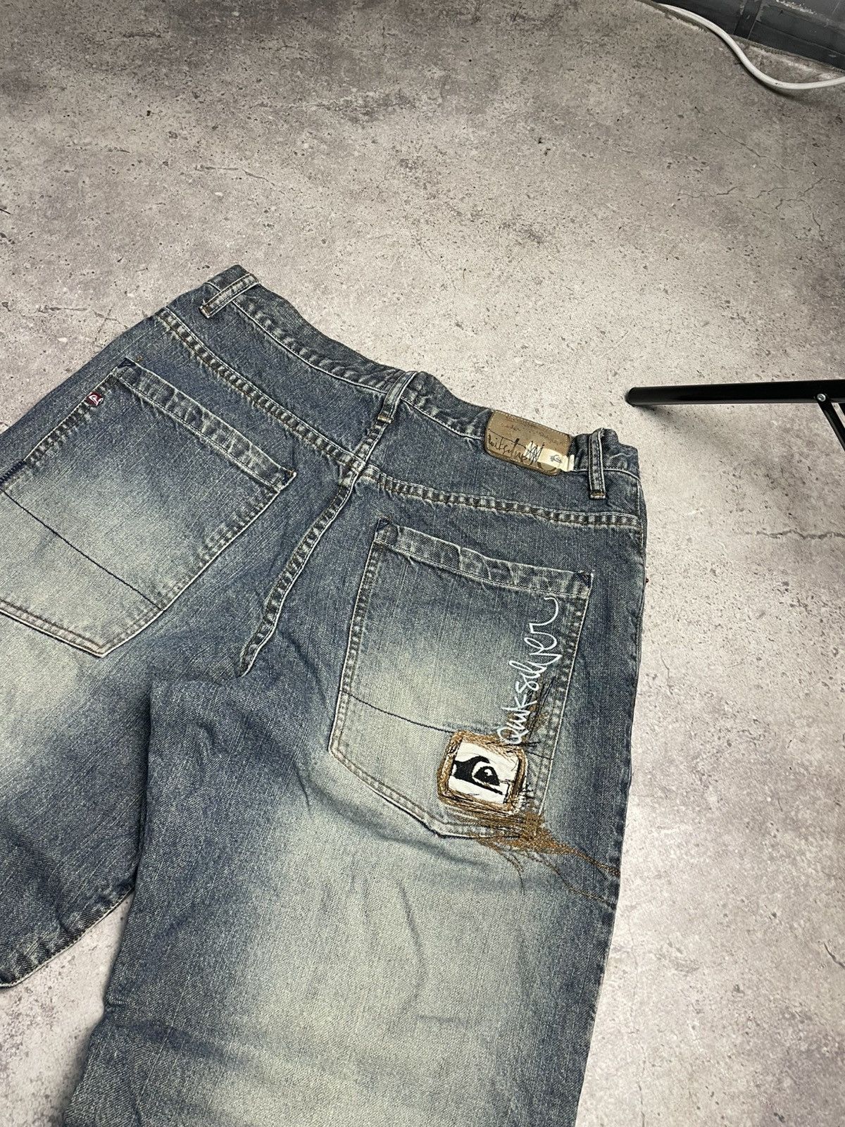 Quicksilver Vintage Quicksilver Skate Baggy Grey Denim Jeans 34 Size US 34 / EU 50 - 2 Thumbnail