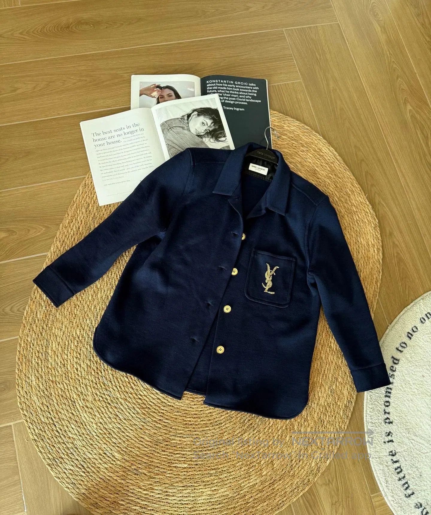 Yves Saint Laurent YSL Logo Embroidered Shirt Jacket. Size S / US 4 / IT 40 - 1 Thumbnail