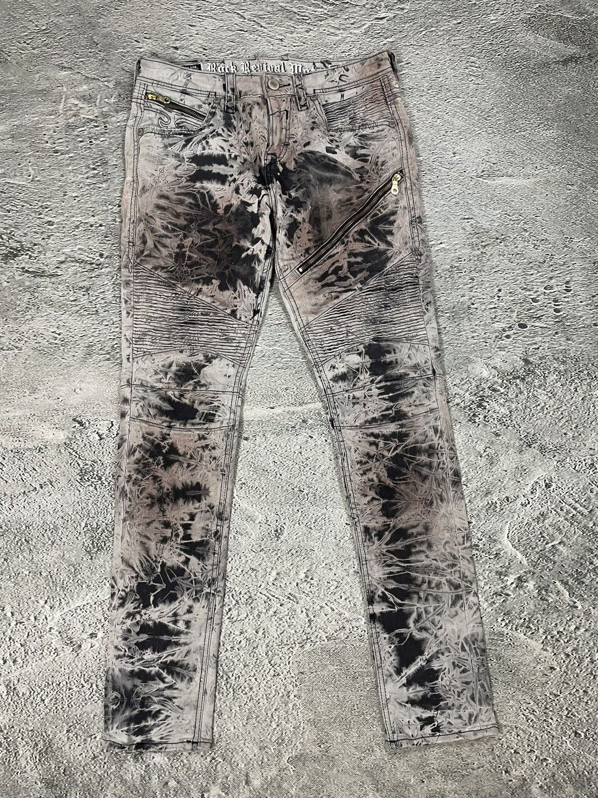 Rock Revival Rock Revival vintage jeans moto biker Y2K slim beige black Size US 30 / EU 46 - 1 Thumbnail