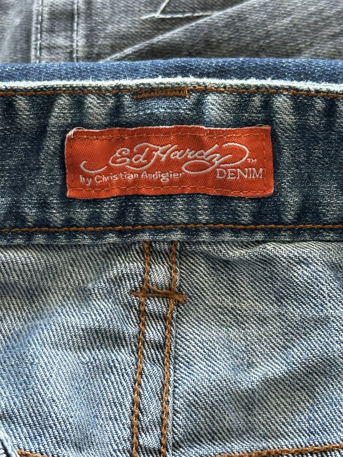 Ed Hardy Ed Hardy Denim Shorts with Bold Embroidery Size US 34 / EU 50 - 15 Thumbnail