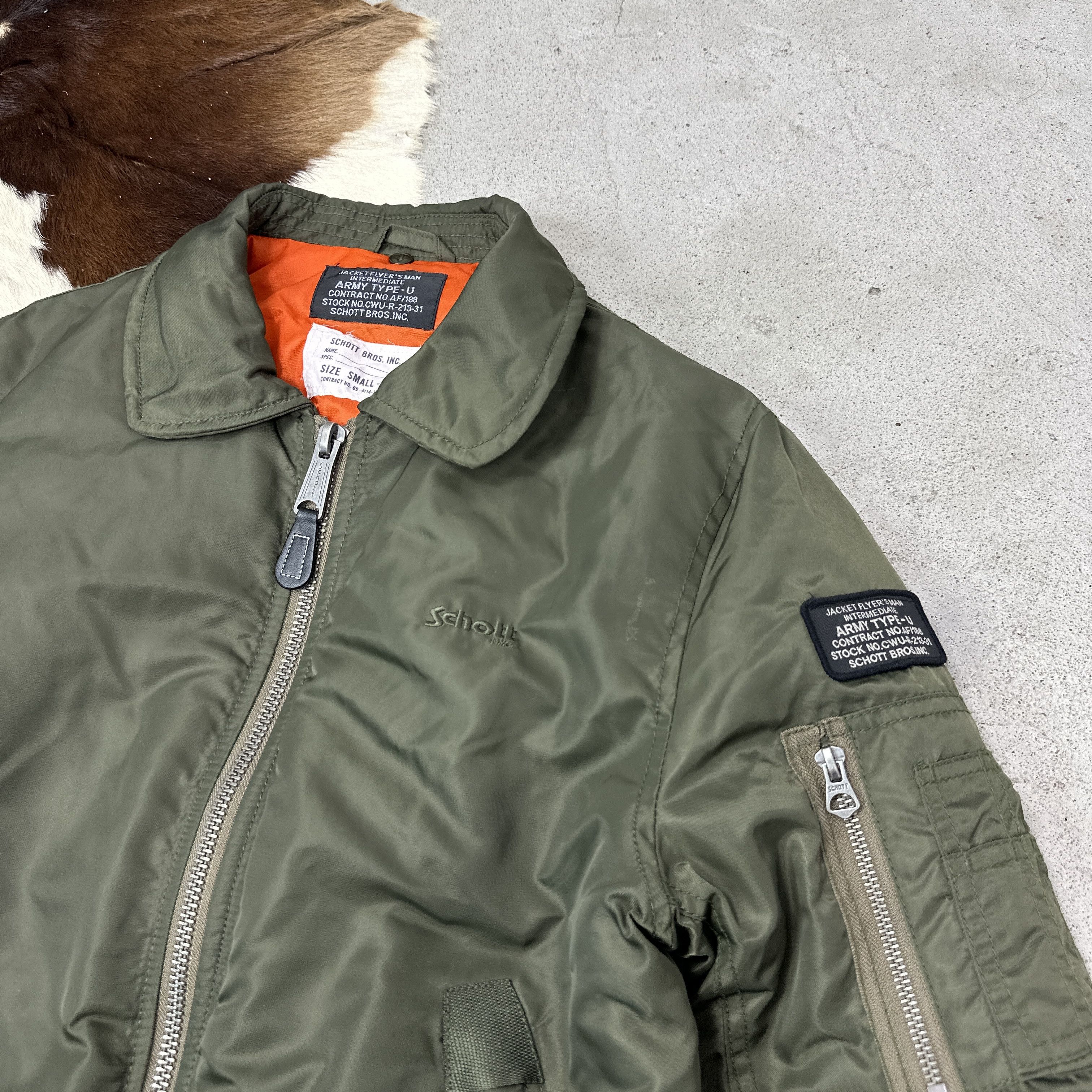 Schott Vintage Military Gorpcore Schott NYC Bomber Jacket 00s Size US S / EU 44-46 / 1 - 3 Thumbnail