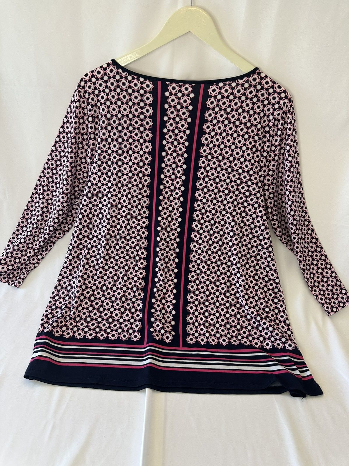 Croft & Barrow Croft & Barrow Top Geometric Stretch Jersey Size XL / US 12-14 / IT 48-50 - 5 Thumbnail