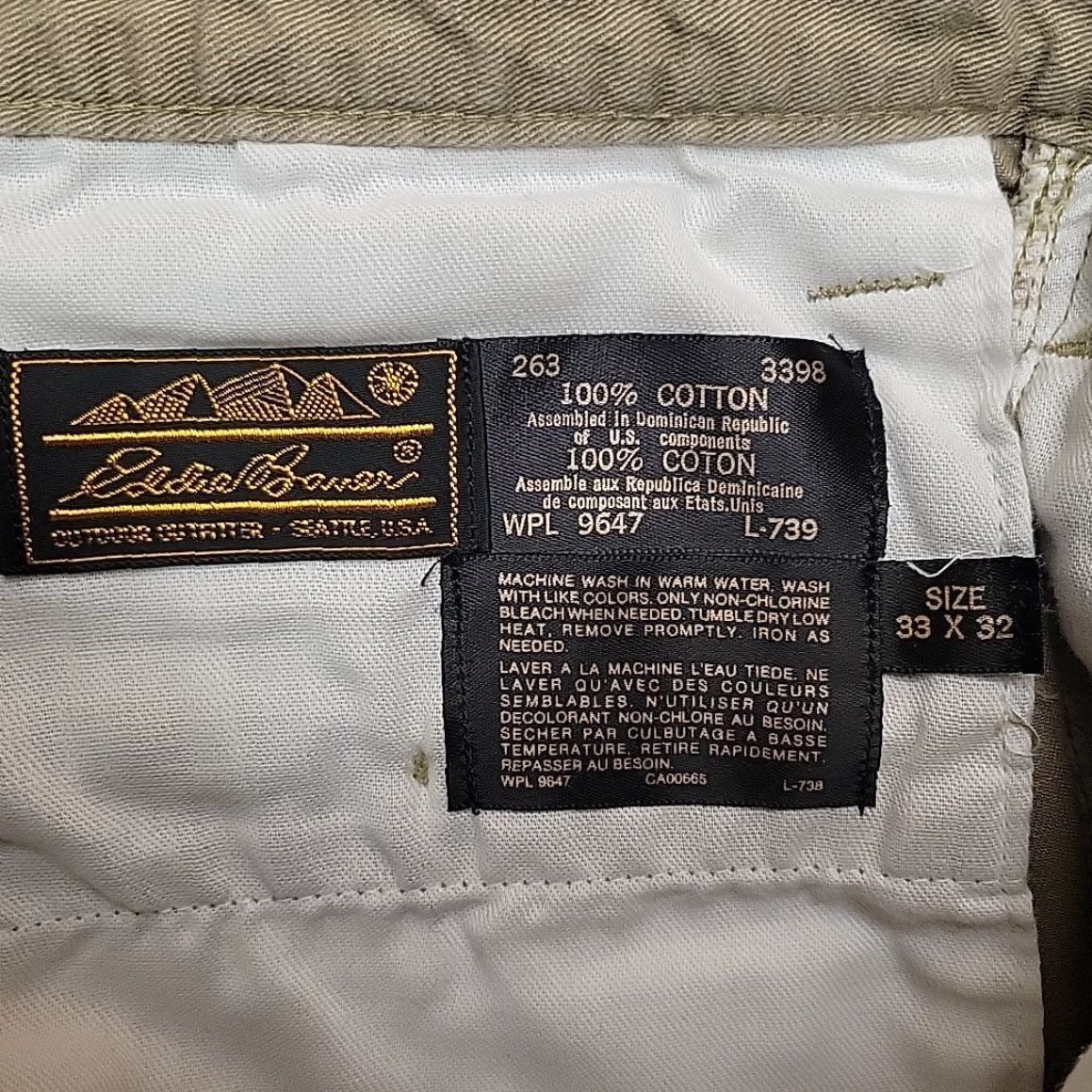 Eddie Bauer VINTAGE Eddie Bauer Pants Mens 33x32 Khaki Brown 100% Cotton Twill Outdoor Hike Pants Mens Brown Khaki 100% Cotton Twill Outdoor Hike USA Outdoor Size US 33 - 3 Thumbnail
