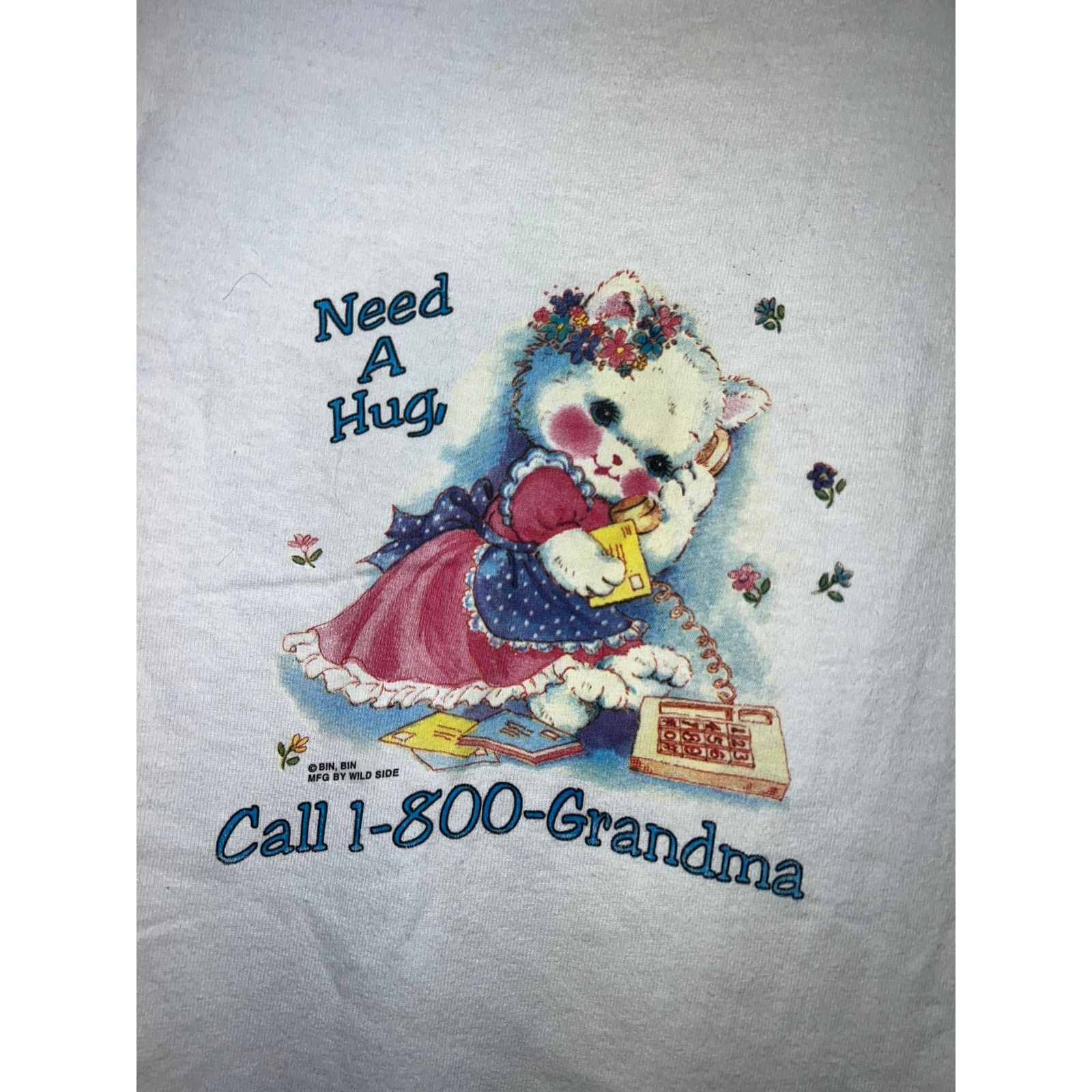 Hanes Vintage Grandma Shirt Need A Hug Call 1-800 90s Stained XL Size US XL / EU 56 / 4 - 2 Thumbnail
