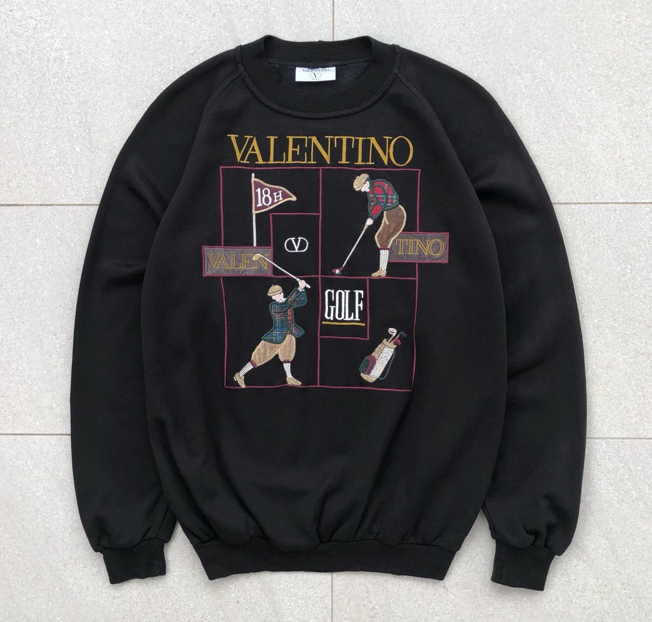 Valentino Vintage Valentino Golf Embroidery Logo Crewneck Sweatshirt Size US M / EU 48-50 / 2 - 1 Thumbnail