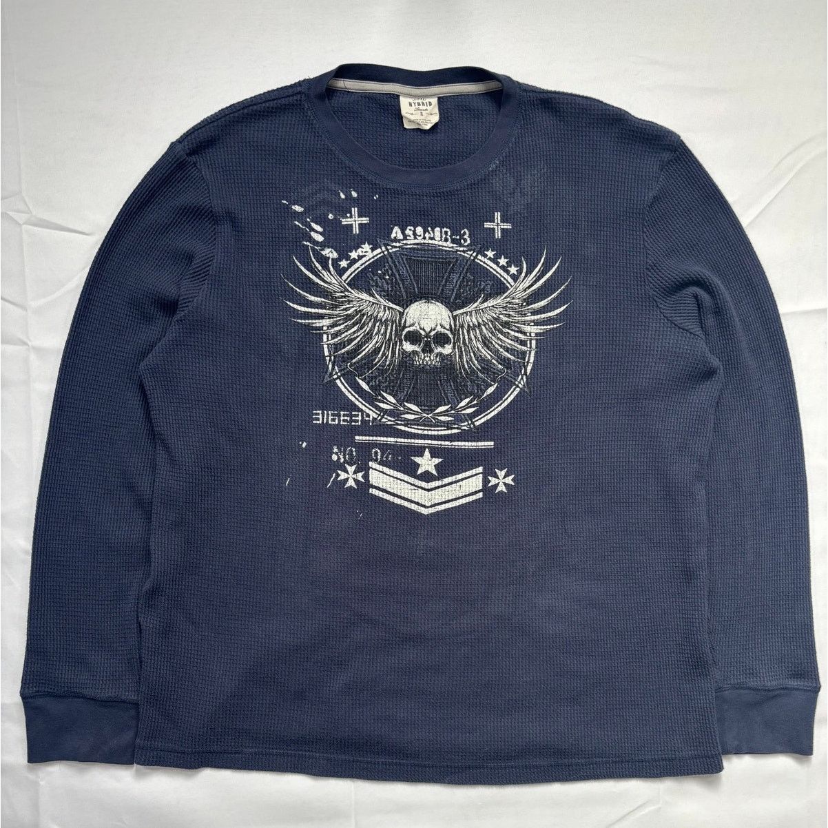 Affliction Hybrid Threads Skull Cross Graphic Long Sleeve Thermal Y2K Size US XL / EU 56 / 4 - 7 Thumbnail