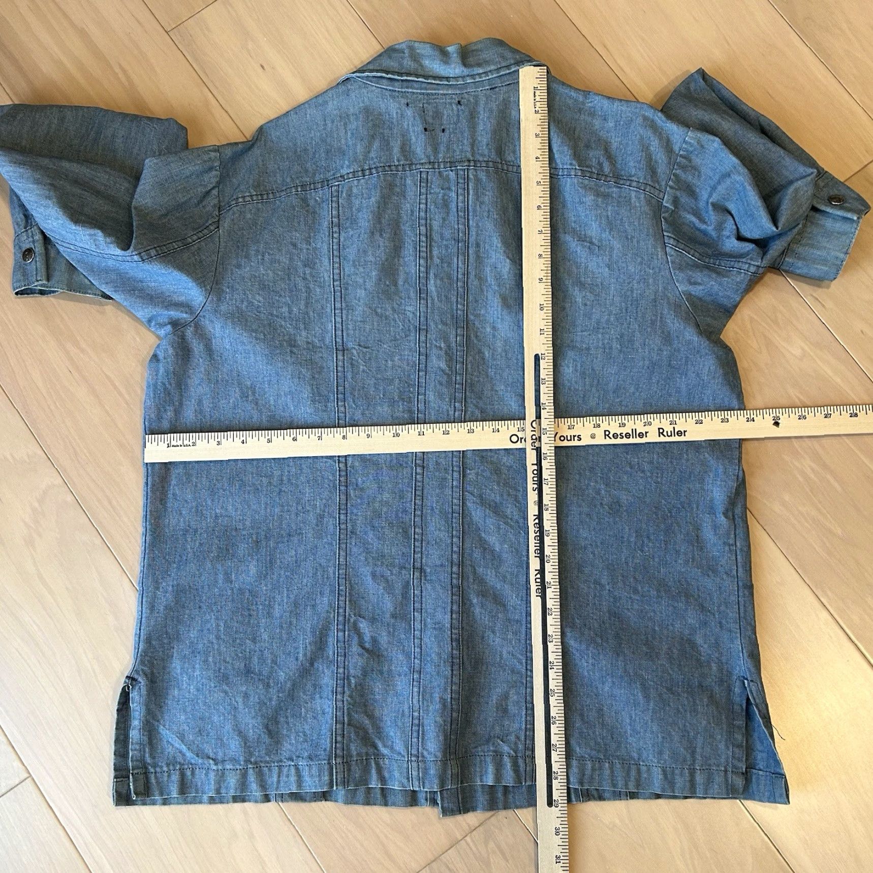 Lee VINTAGE Lee Blue Denim Snap Button-Up Shirt Jacket Mens Large Shirt Jacket Mens Large Blue Denim Snap Button-Up Shirt Jacket Lee Size US L / EU 52-54 / 3 - 3 Thumbnail