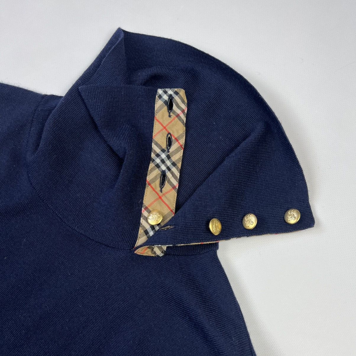 Burberry × Vintage Burberrys vintage merino wool roll neck nova check Size L / US 10 / IT 46 - 5 Thumbnail