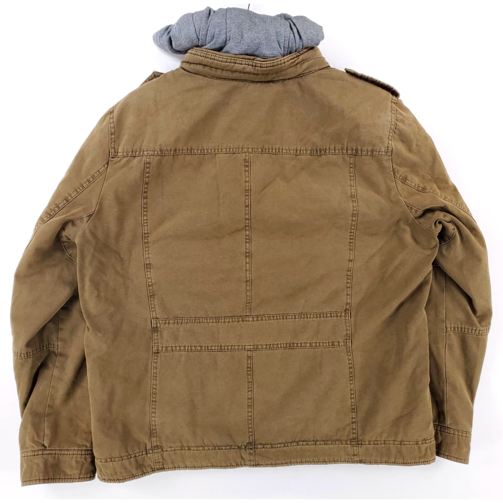 Levi's Levi's Canvas Full Zip Jacket Hooded Mens XL Brown Zip In Casual Jacket Size US XL / EU 56 / 4 - 4 Thumbnail