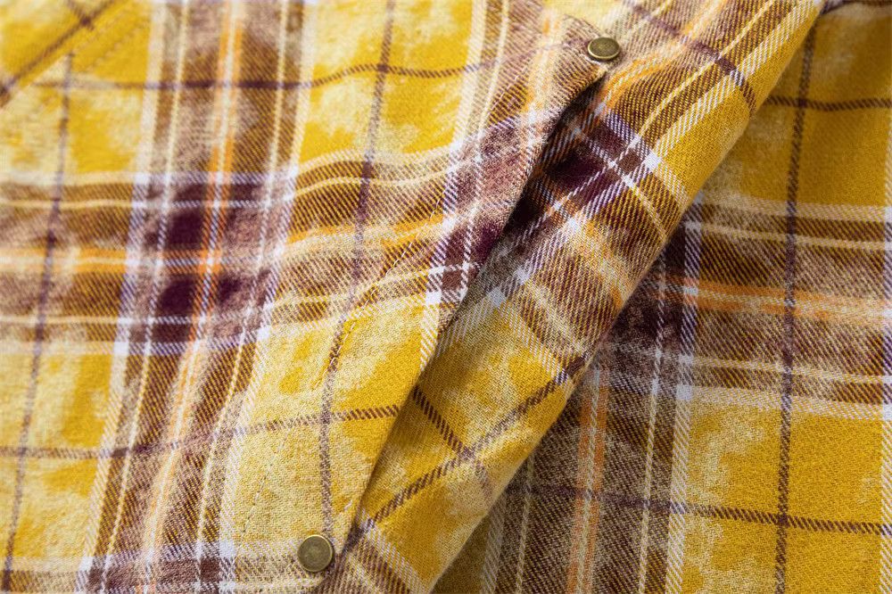 Pocket Plaid Long Sleeve Vintage Streetwear Shirt