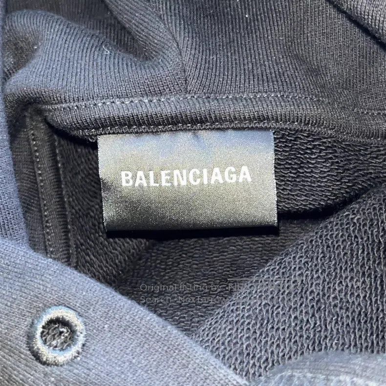 Balenciaga Balenciaga Black Logo Letter Printed Long Sleeve Hooded Sw Size US L / EU 52-54 / 3 - 5 Thumbnail