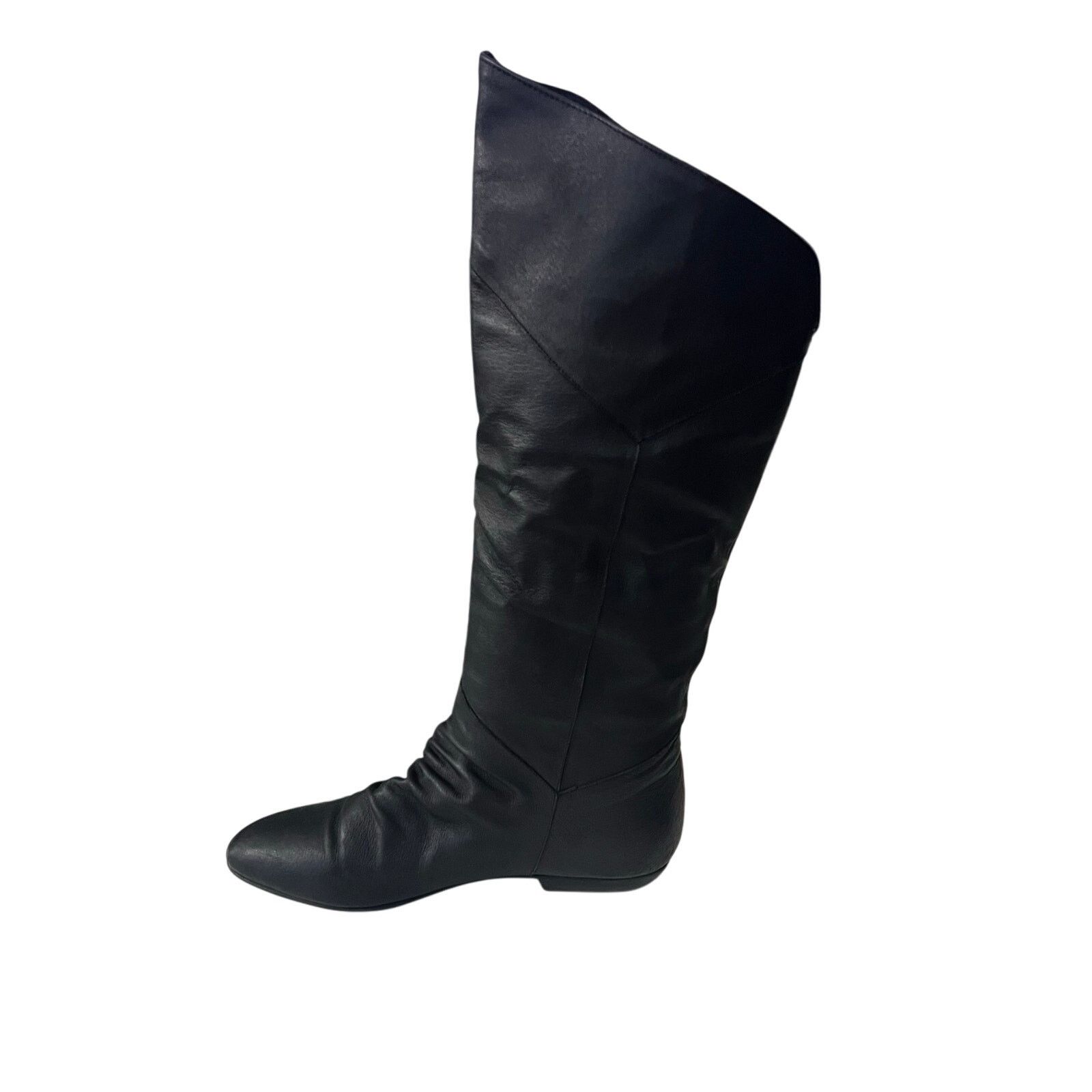 Other Vintage Sandra Miller 7.5 Black Leather Tall Riding Boots Size US 7.5 / IT 37.5 - 4 Thumbnail