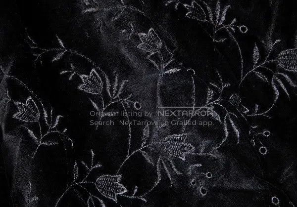 Comme des Garcons Comme des Garcons size M Black Retro Embroidered Floral De Size 23" - 8 Thumbnail