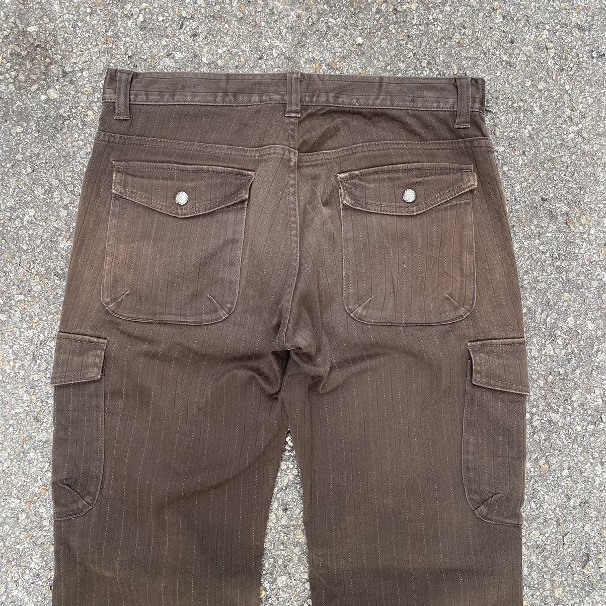 Japanese Brand Japanese SPINASH Faded Brown Cargo Stripped Pants Size US 32 / EU 48 - 9 Thumbnail