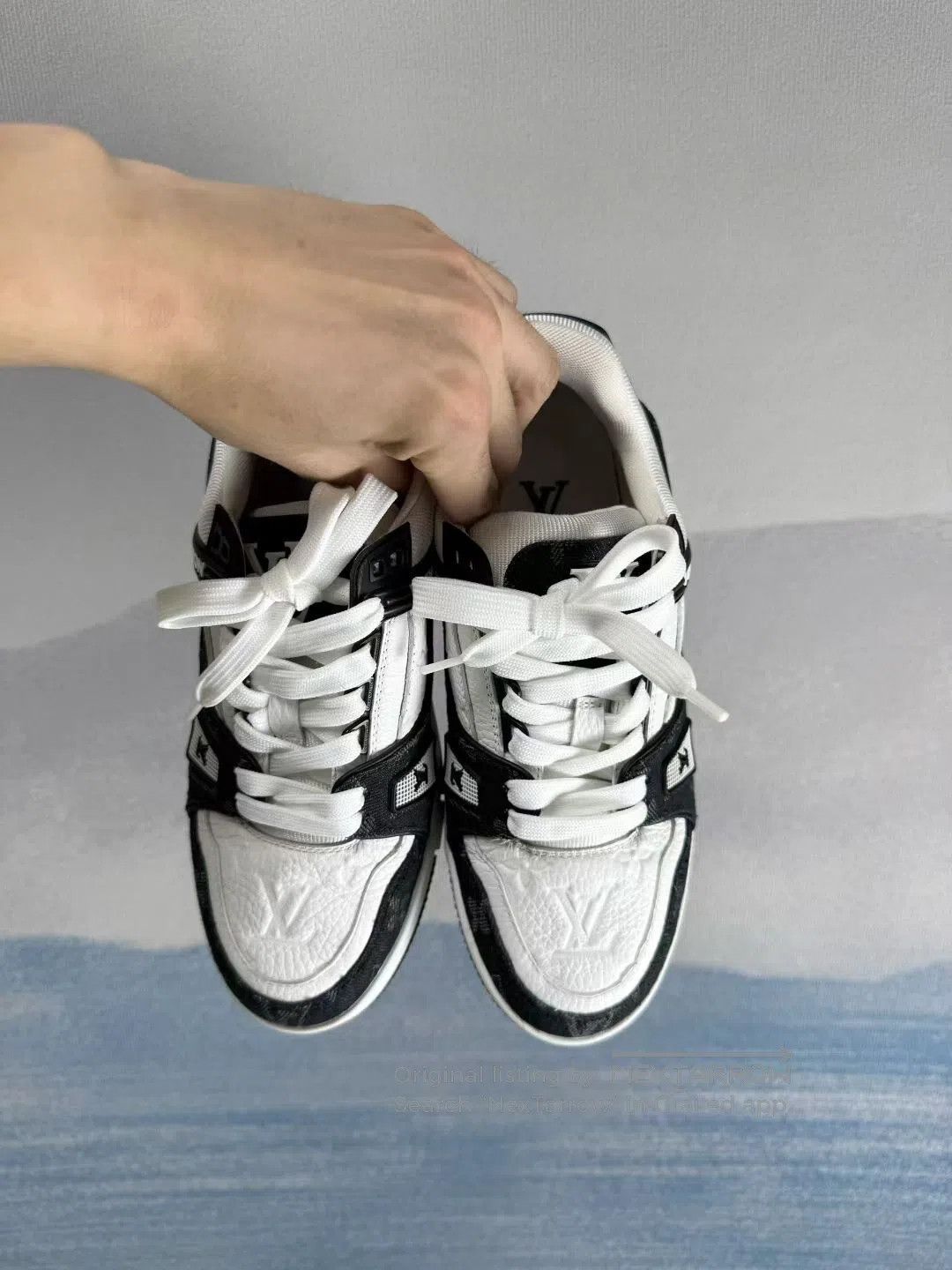 Louis Vuitton Louis Vuitton LV Trainer Black/White Denim| Size US 6.5 / IT 36.5 - 3 Thumbnail