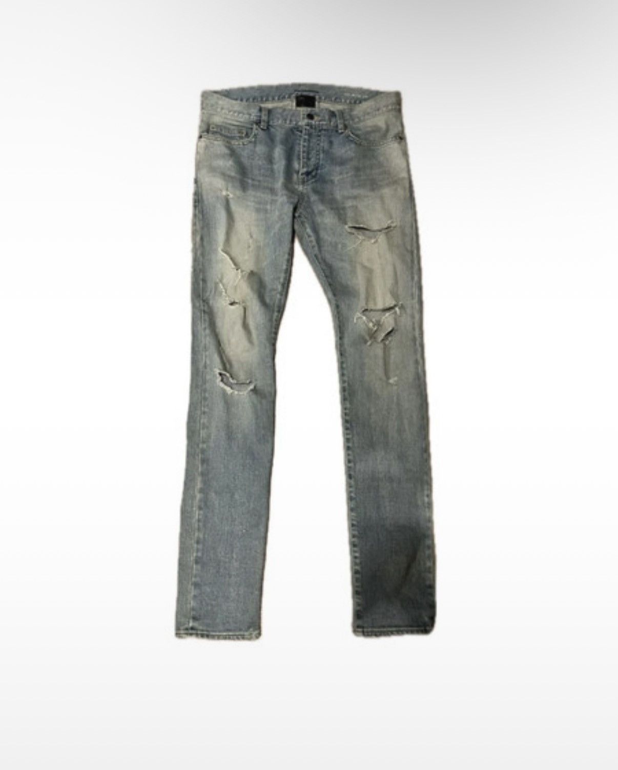 Saint Laurent Paris D02 Bright Wash Ripped Denim Size US 32 / EU 48 - 1 Thumbnail