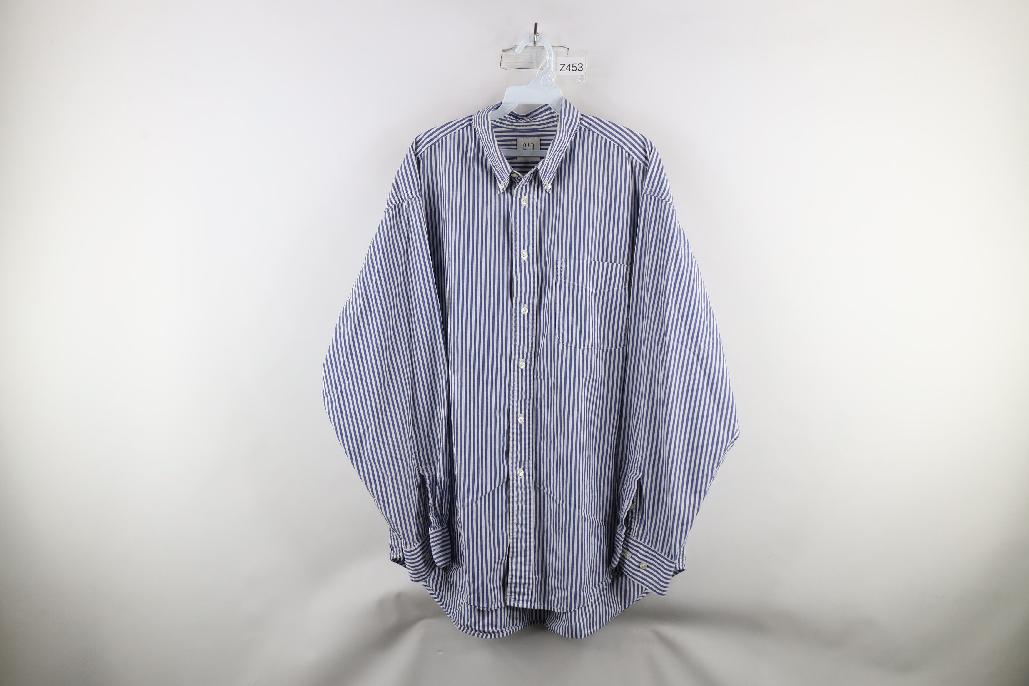 Gap × Vintage Vintage 90s Gap Striped Oxford Button Down Shirt Cotton Size US XL / EU 56 / 4 - 1 Thumbnail