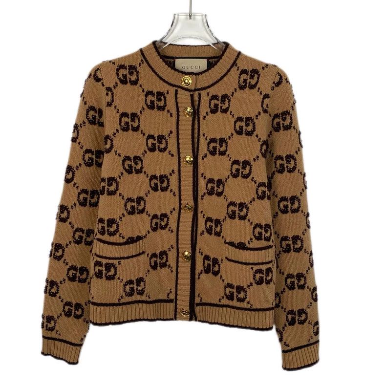 Gucci GucciBrown logo jacquad full-print wool single-breasted gol Size XS / US 0-2 / IT 36-38 - 1 Thumbnail