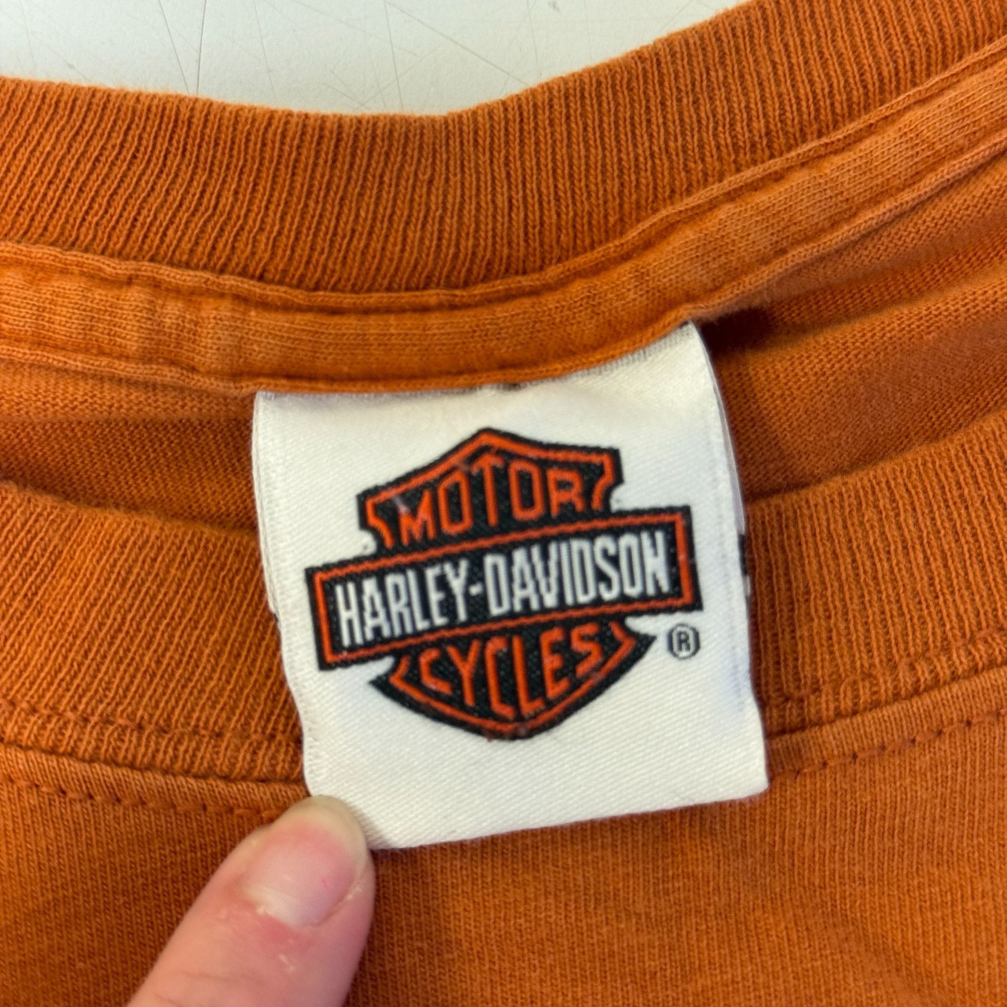 Harley Davidson HORNY TOAD Temple TEXAS 2011 Motorcycle ROASTED ARMADILLO T Size US XL / EU 56 / 4 - 7 Thumbnail